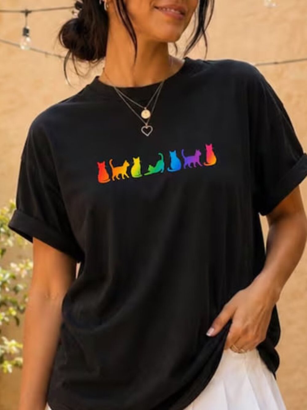Pride Cat Shirt, Rainbow Cat Tee, Cat Lover Gift, LGBTQ Pride Shirt